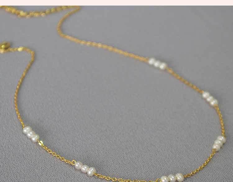18K Gold-Plated Freshwater Pearl Necklace - Stylish Titanium Steel Clavicle Chain