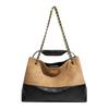 2025 New Model Color-Block Suede-Style Quilted Chain Frosted Leather Underarm Bag, Handbag, Shoulder Bag, Crossbody Bucket Bag
