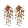 1/2/3/6Pcs Hanging Artificial Violet Flower UV Resistant Realistic Fake Flower Wedding Party Indoor Outdoor Garden Wall Hanging Faux Flower Decoration
