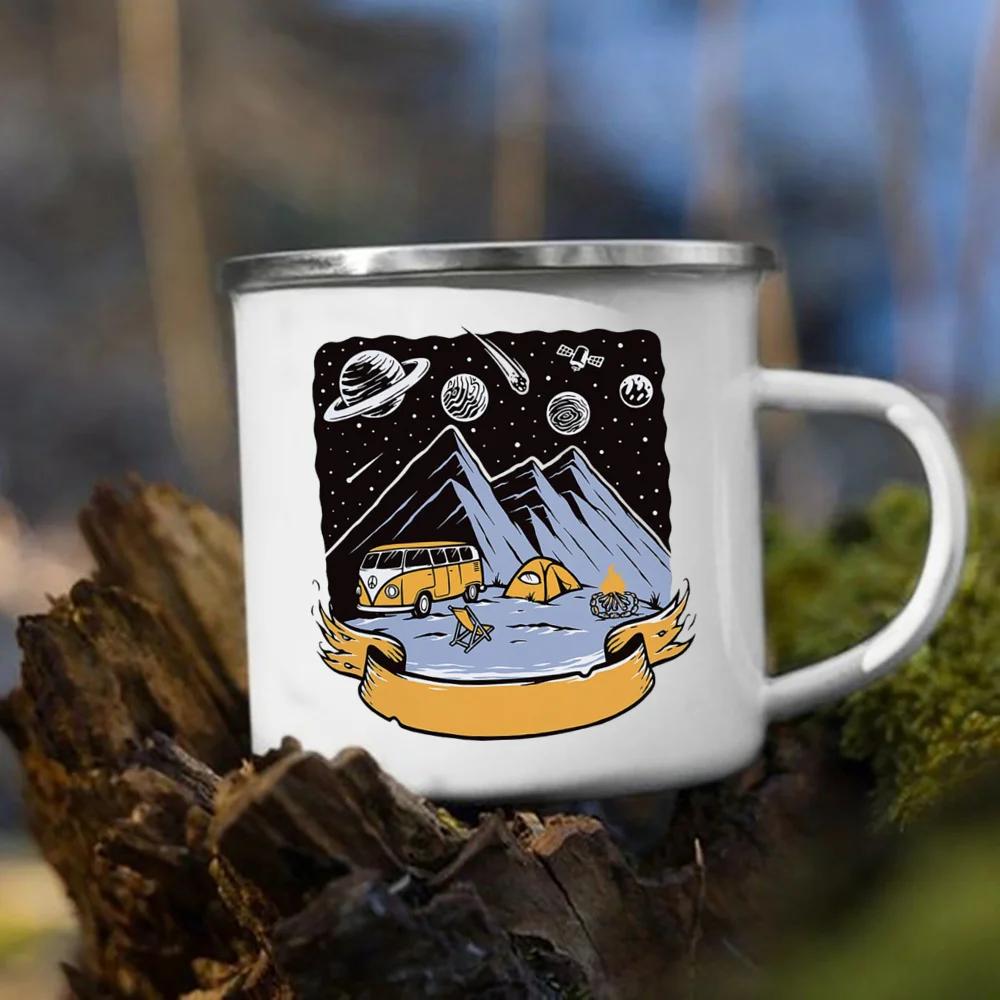 

Original Cup of Coffee Travel Mug Moon and Sun Forest Print Mug Beautiful Coffee Cups Enamel Mugs Cup for Tea Drinkware Funny 360ml