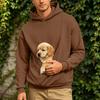 Men's Hooded Sweatshirt Loose Fit Long Sleeve with Large Front Pocket and Pet Pocket