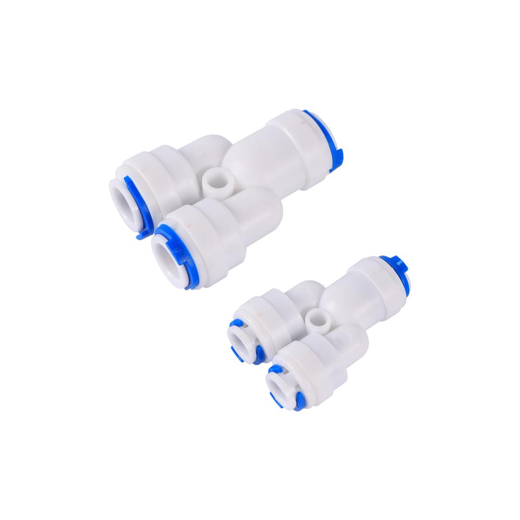 Reverse Osmosis Quick Coupling 1/4 3/8 Hose Connection Tee Y Connector 2 Way Equal Elbow Straight RO Water Plastic Pipe Fitting