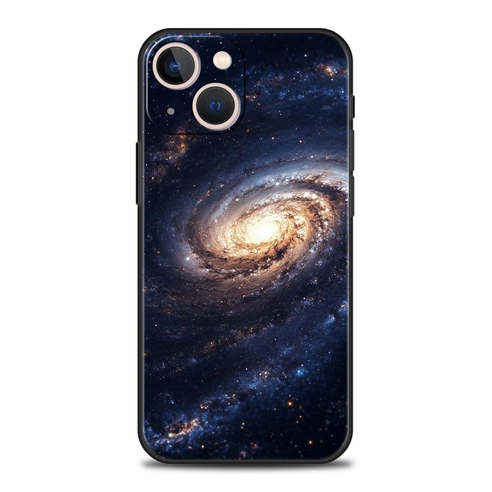 Moon Galaxy Universe Phone Case For iPhone 17 16 15 Pro Max 11 12 13 14 7 8 Plus SE 2020 X XR XS Cover Soft Black