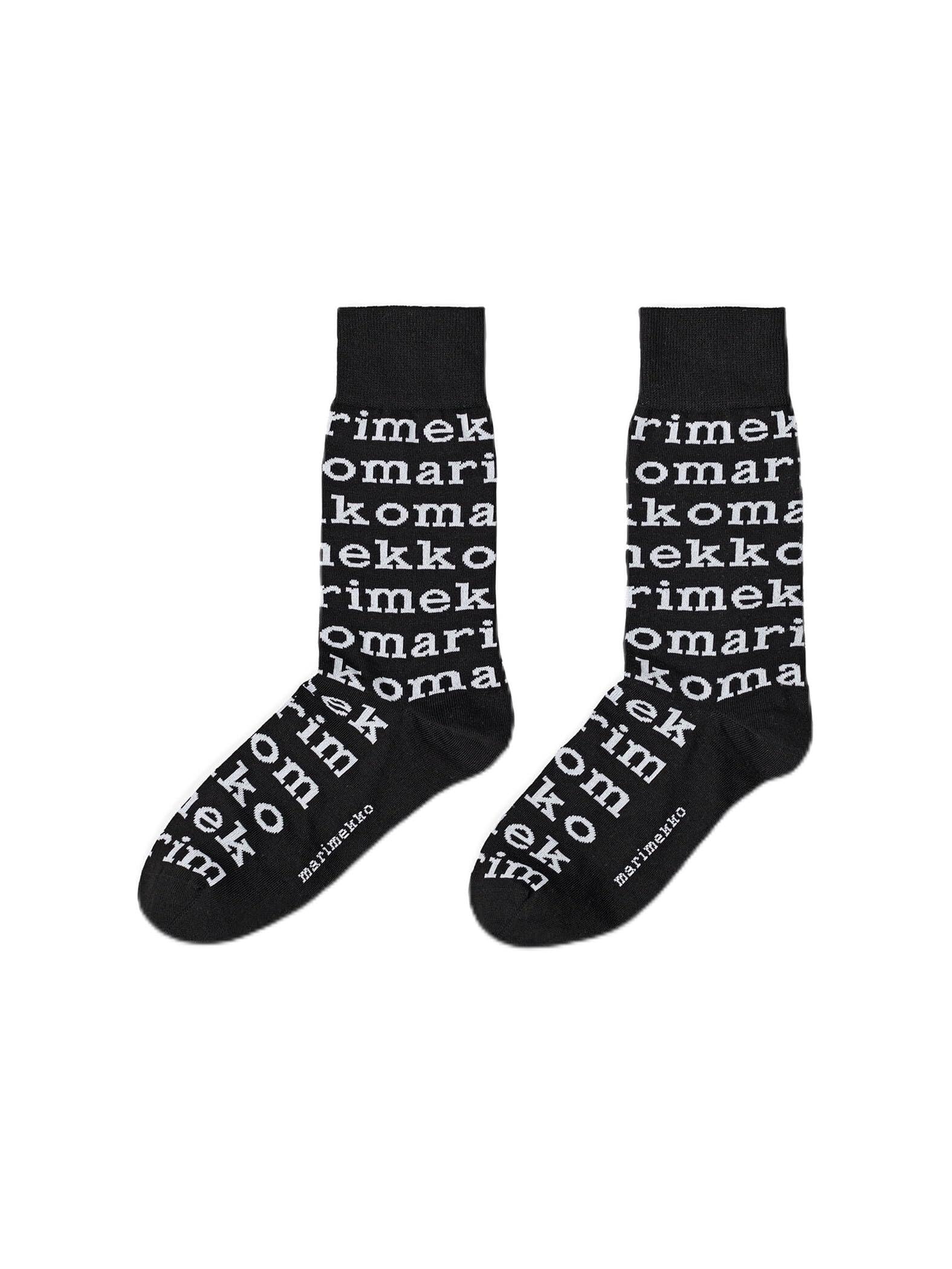 

Marimekko Kasvaa Logo Socks, Women s, Size 37, Black, 52_1_52229190981
