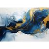 Modern Blue and Gold Abstract Posters Swirling Lines Prints Canvas Oil Painting Wall Art Pictures Home Living Room Decoration