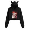 Jibaku Shonen Hanako-kun Crop Top Mikina s kočičími oušky pro dívky