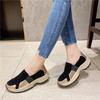 Damen Plateau-Loafer, lässig, elegant, schwarz, zum Reinschlüpfen, dicke Sohle, Shake-Schuh, Übergröße, Sneakers, Sportschuhe