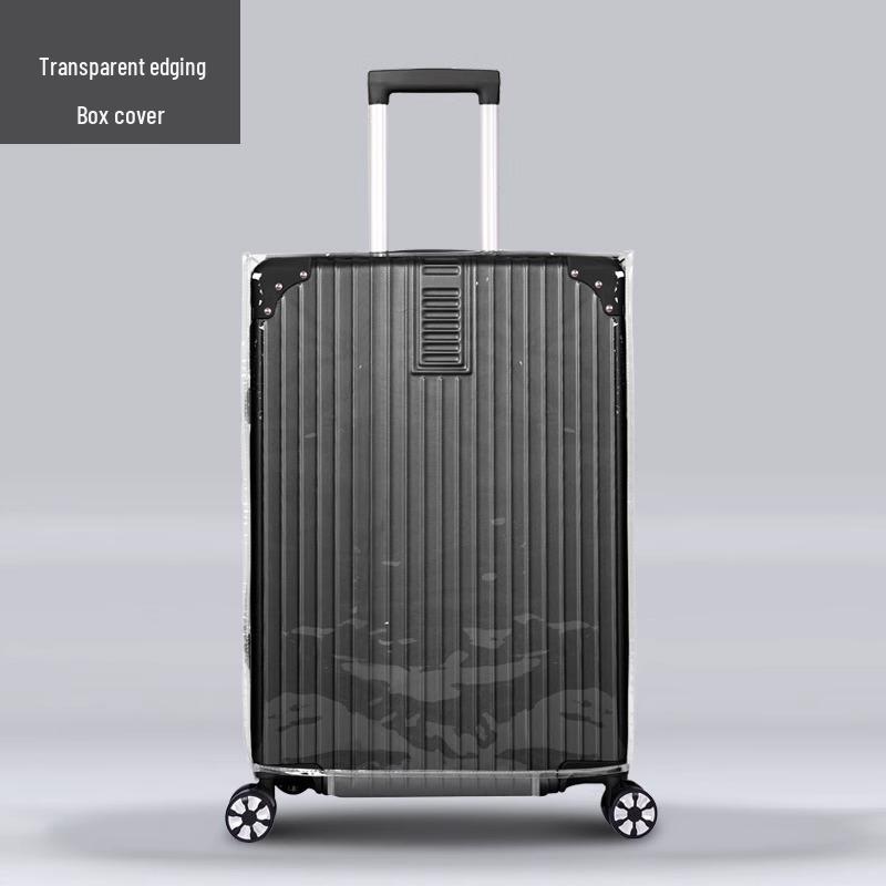 Clear Suitcase Cover with Black Trim - Thickened Protective Trolley Case Cover