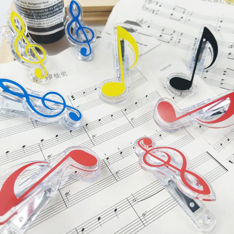Book Paper Sheet Clips Steel Spring Score Funny Mini Music Folder Clips Decorative Paper Musical Notation Clips