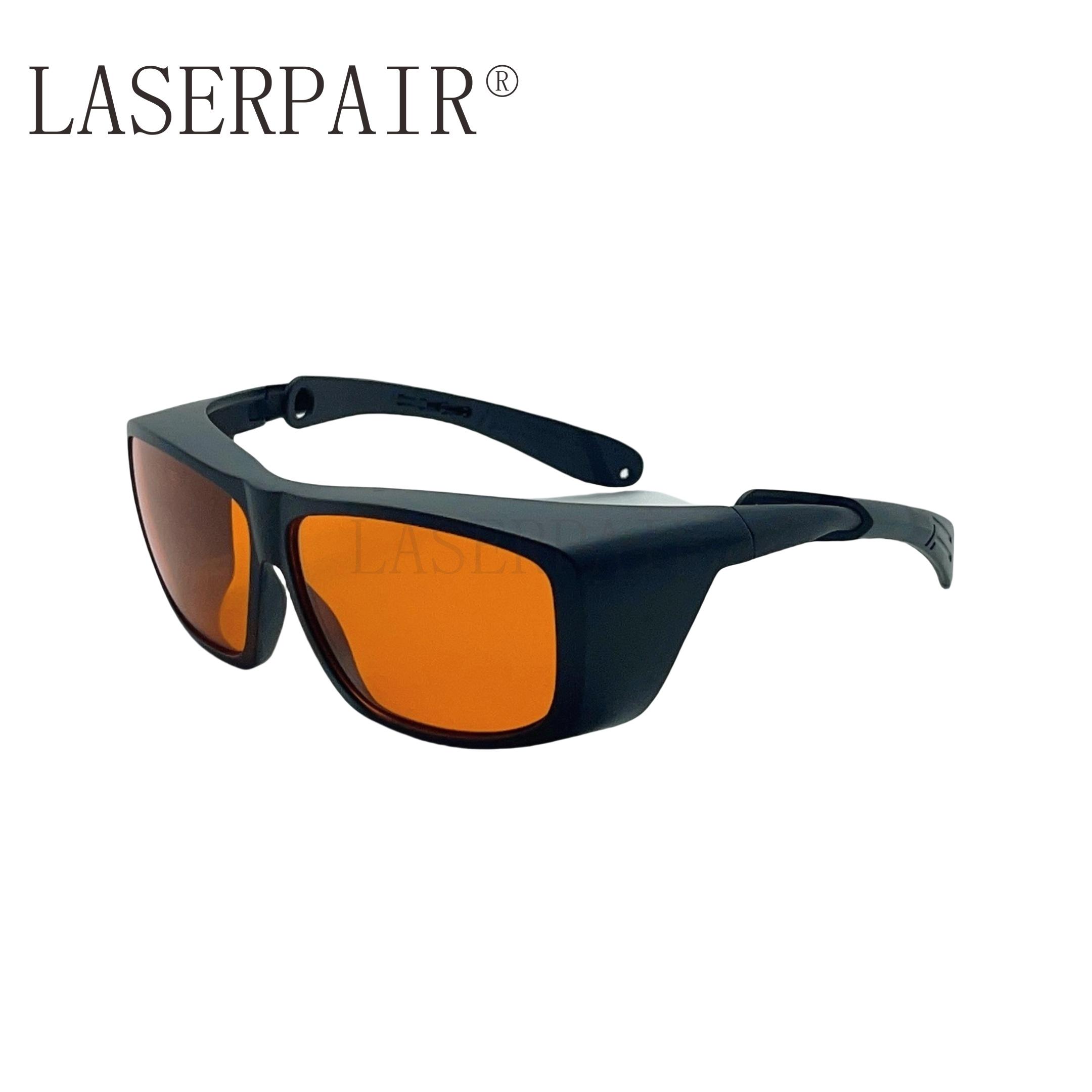 EN207 Certified High Transmittance 35% Laser Safety Goggles Eye Protection for 180 - 534nm OD 7+ (Orange,safety glasses)