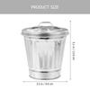 2Pcs Compact Desktop Trash Bucket Heavy Duty Galvanized Metal Waste Container Decorative Mini Garbage Can for Study Living Room