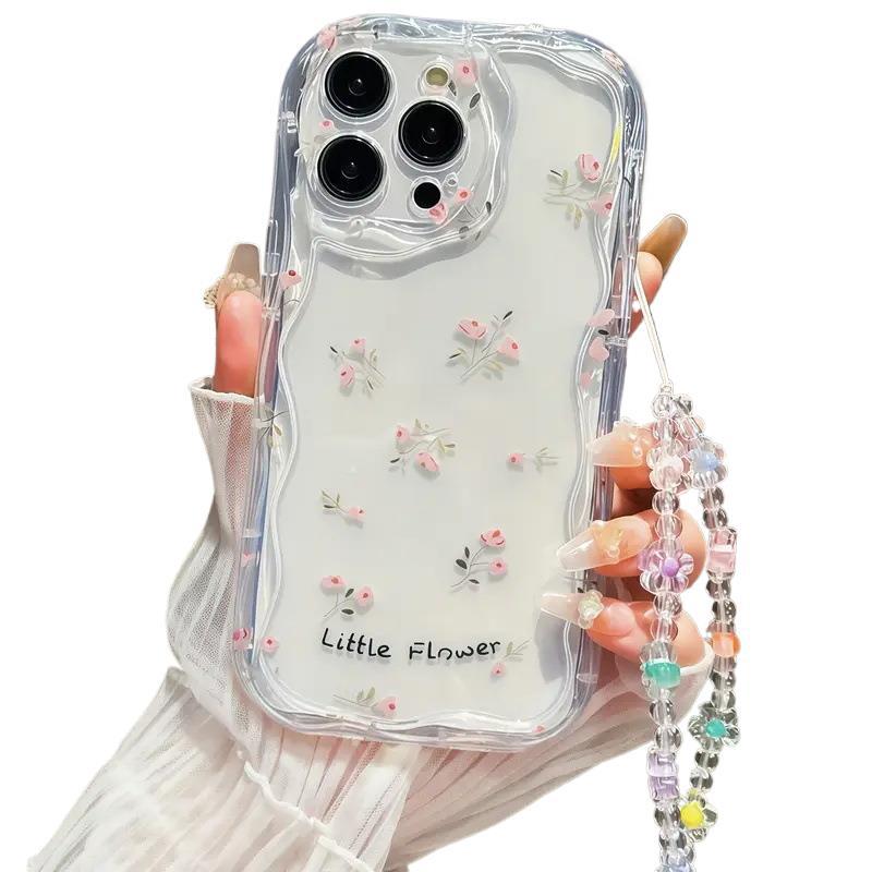 Simple ins wind full screen floral Apple 16/15 mobile phone case iPhone17promax gentle anti-drop protective case