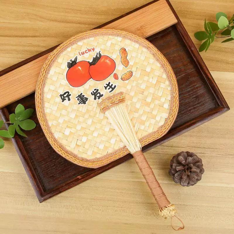 Durable Old-Fashioned Hand-Woven Bamboo Fan for Children and Babies, Portable Winter Vintage Banana Leaf Fan