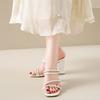 2025 New Summer Fashionable Sexy Coarse Heel Sandals Elegant Charming Banquet Party High Heels Slippers Trend All-match