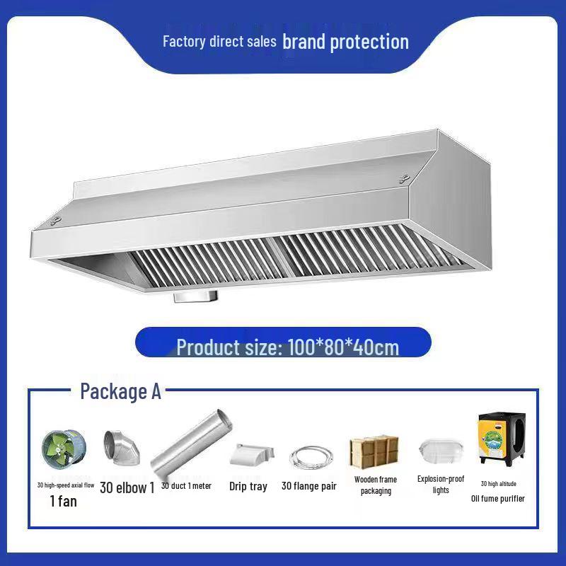 Heavy-Duty Stainless Steel Range Hood Fan for Commercial Kitchens
