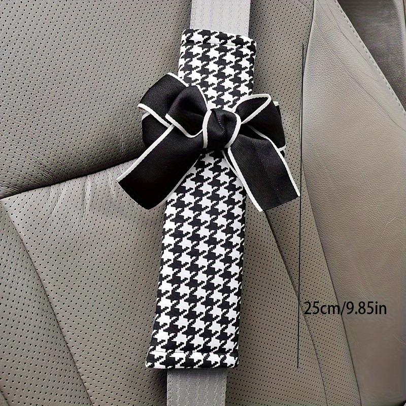 2pcs Flower Shoulder Protector Cartoon Creative Car Seat Belt Shoulder Protector Interior Accessories Princess Bow Decor