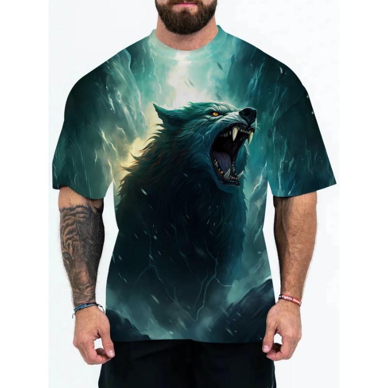 New 3D Digital Printed European and American Adult Men's Animal T-shirt
