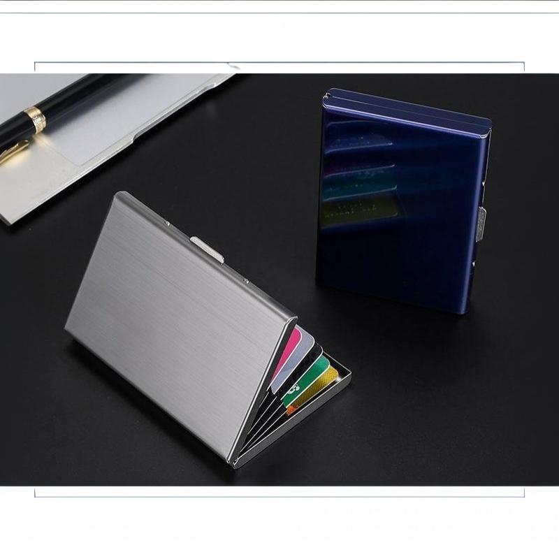 6/10 Slots Stainless Credit Card Holder Men Women Slim Anti Rfid Travel Id Debit Card Metal Case