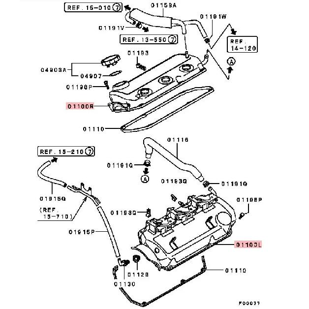 Engin Rocker Cover Assy for Mitsubishi Pajero Montero 6G75 V67 V77 MN183458 MN119827
