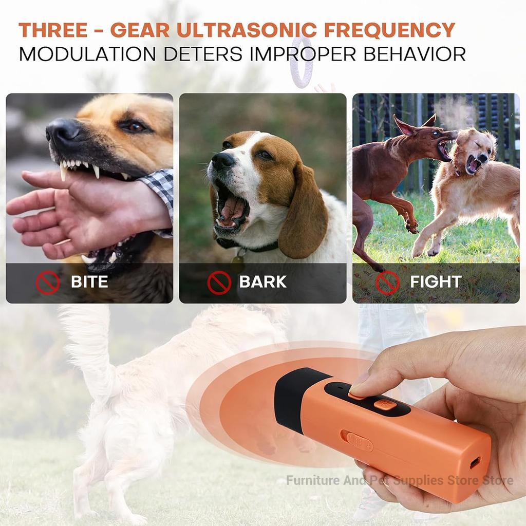 Nuovo Repellente per Cani da Compagnia Dispositivo di Addestramento per Cani Ultrasonico Ricaricabile Stop-Barking Deterrente Anti Abbaio con Torcia LED