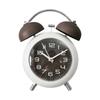 Metal Frame Silent Table Clock 4-Inch Bedroom Desktop Clock Creative Twin Bell Alarm Clock  Bedroom