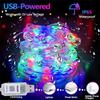 USB WS2812B RGBIC LED Fairy Lights Bluetooth Music Sync Color Changing Waterproof Garland For Home Holiday Party Decor Lighting