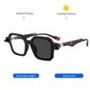 Square Oversized Photochromic Anti Blue Light Reading Glasses Women Men Wide Arms Eyeglasses Presbyopia Reading Glasses+0 To 6.0