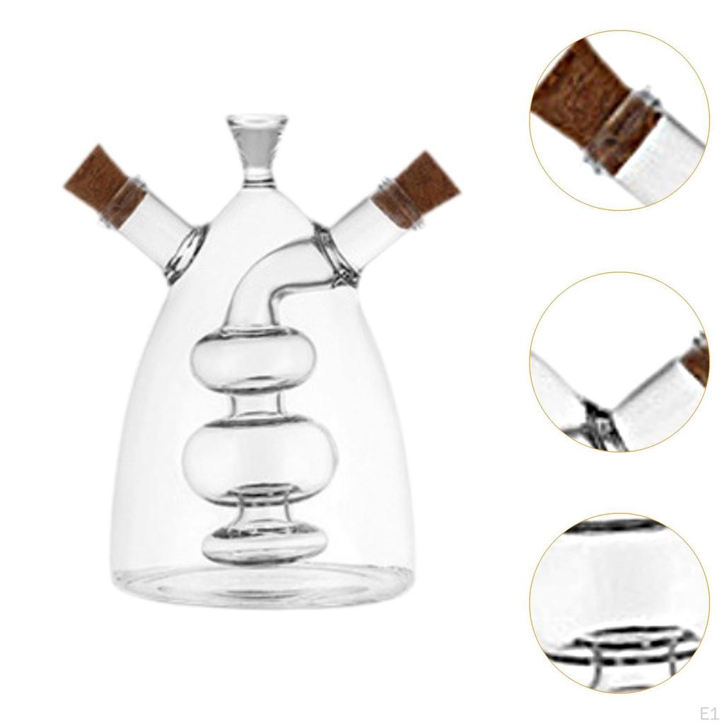 Olive Oil and Vinegar Dispenser Soy Sauce Double Pourer Spout Stoppers Cruet 2