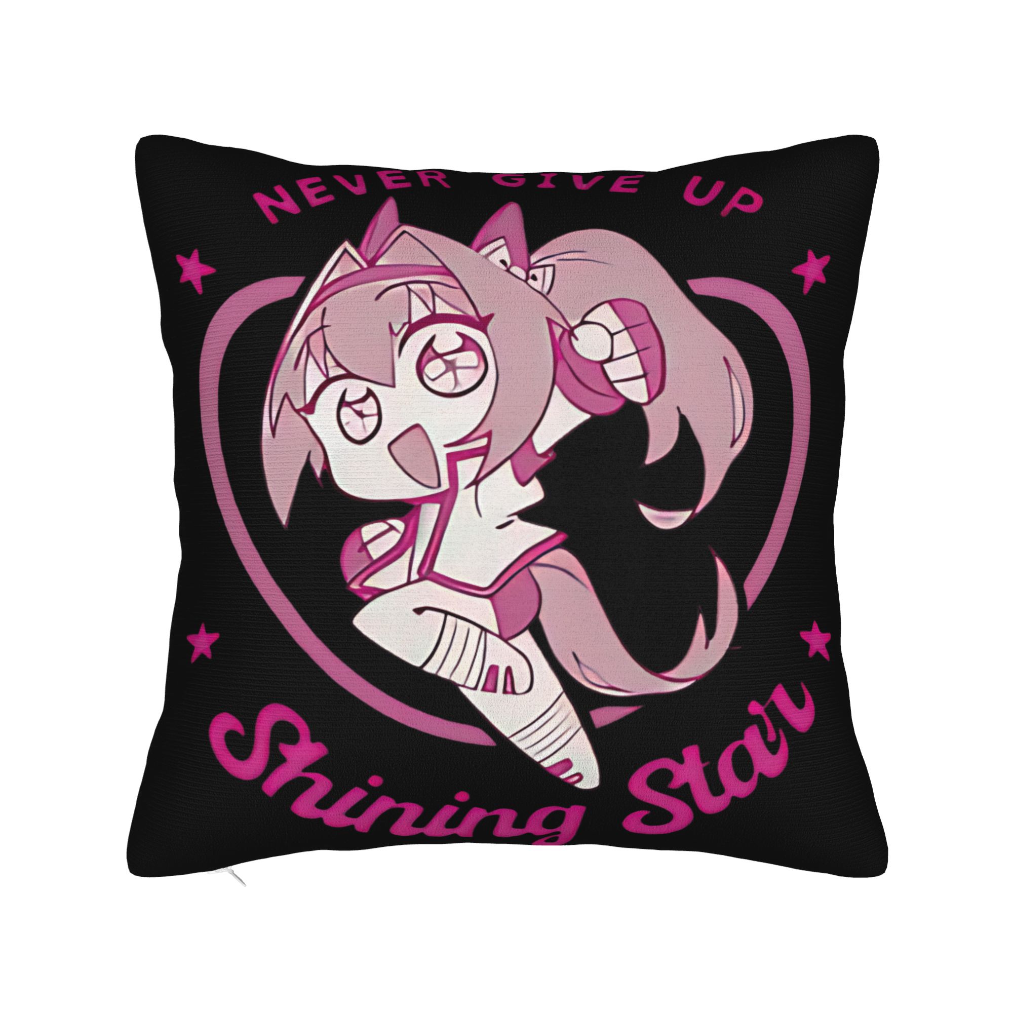 Shining Star Haru Urara Never Give Up Pillow Cover Umamusume Retro Trendy Pillow Case For Sofa Bedroom Home Decor Pillowcases 12x12Inch