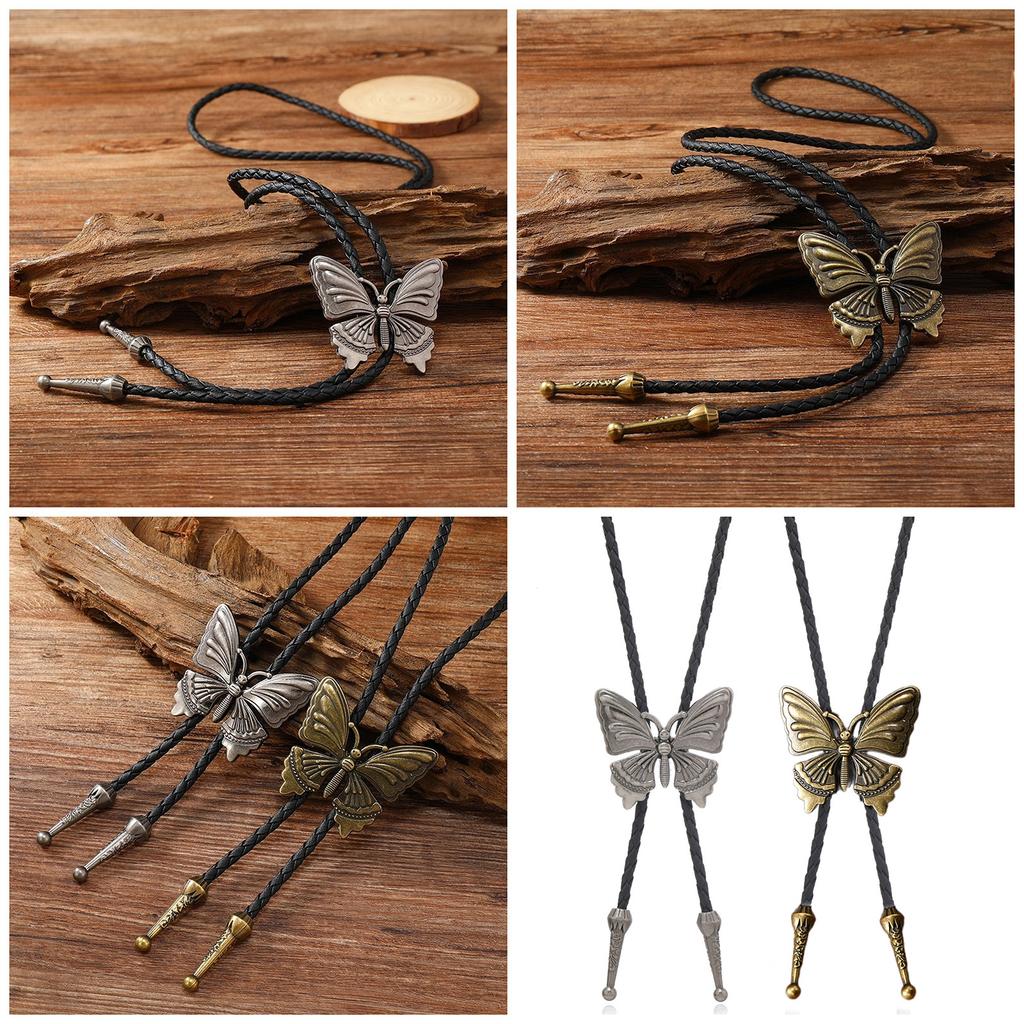 1pc/2pcs Butterfly Buckle Bolo Tie for Men Women Bridegroom Wedding Necklace Western Cowboy Necktie Bolo Tie for Shirt