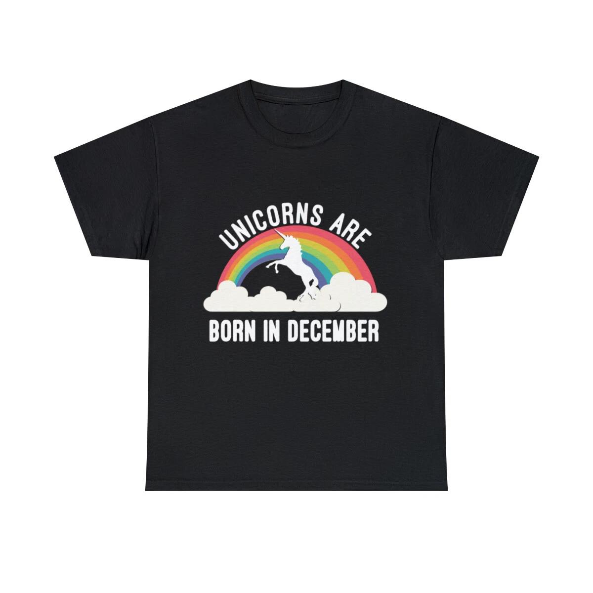Unicorns Are Born In December Graphic Tee Shirt, S-5XL XL