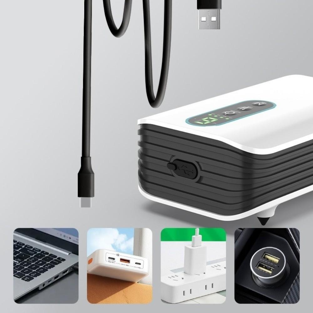 Single/Double Hole Aquarium Oxygen Pump Dual-Purpose Rechargeable USB Oxygen Pump Waterproof Ultra Silent Portable Air Pump