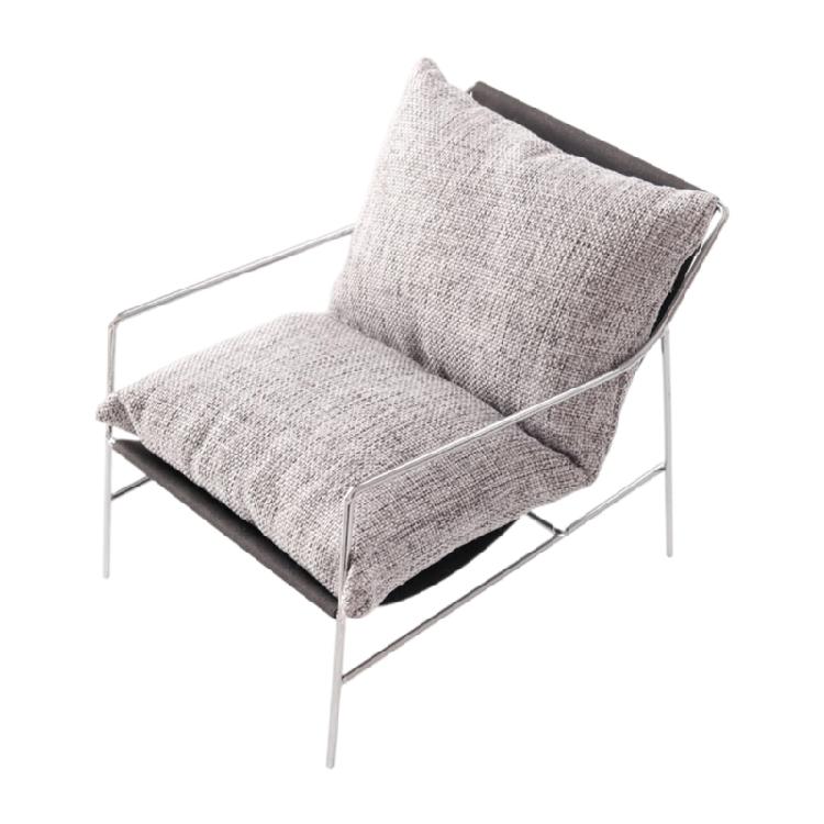 

Collectible 1/6 Doll House Living Room Sofa Chair Miniature Furniture with Fabric Cushion and Iron Frame Scene Decors 1