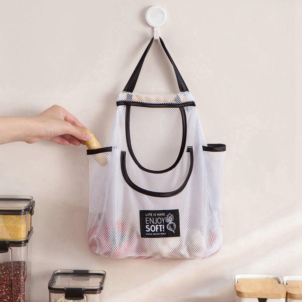 

Tear Resistance Mesh Bag Kitchen Accessories For Ginger Garlic Potatoes Onions Storage Bag green-H
