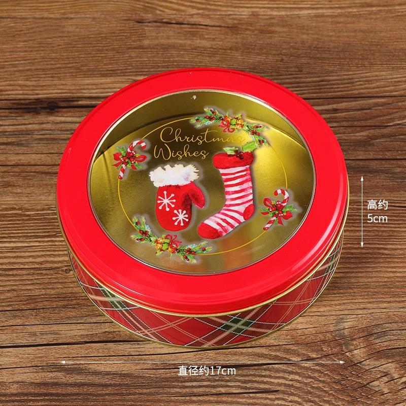 Christmas Gift Box Metal Tin Candy Cookie Packaging Box Containers Kids New Year Gift Decor Xmas Party Supplies Navidad