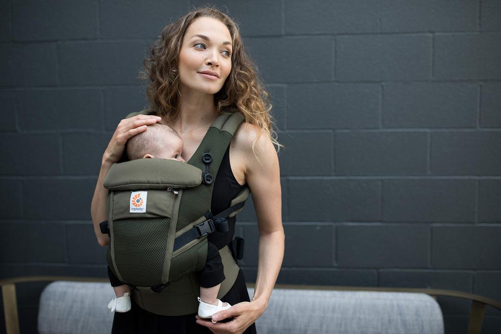 Ergobaby Cool Air Baby 3D Air Machine with Authentic Japanese 1 x 1 Adapt/Loden Carrier, Mesh, Lightweight, Washable, Warranty,