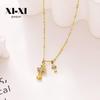Elegant Titanium Steel Rhinestone Cross Pendant Necklace