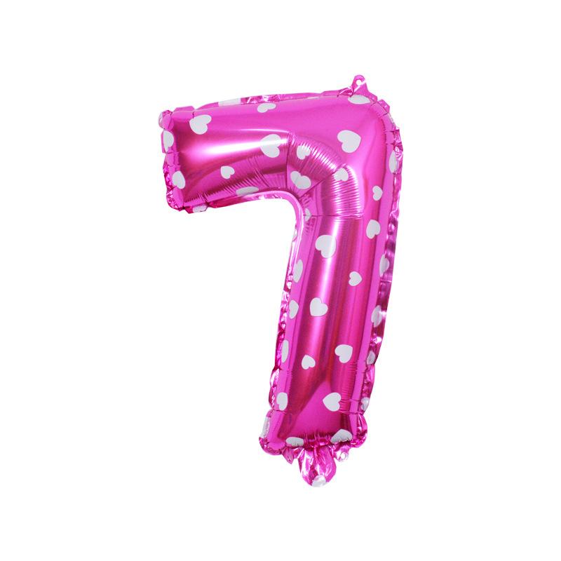 Small Digital Balloon 16-Inch Us Version Of Thin Body Decoration Birthday Party Aluminum Film Balloon Digital Balloon