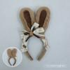 Japanese cute plush rabbit hair accessories lolita girl comic show headgear yk bow simulation rabbit ear headband