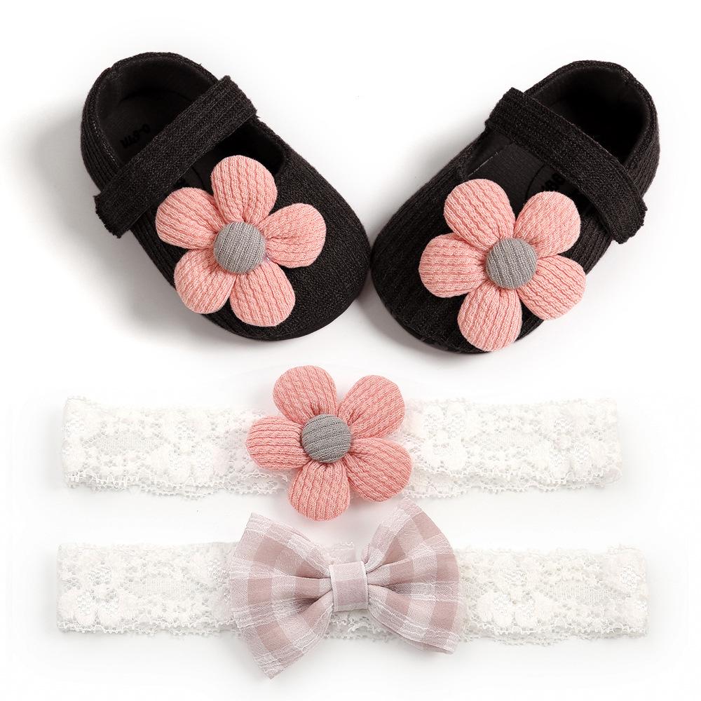 Soft Wool Princess Baby Girl Shoes with Small Flower, Ideal for 0-1 Year Olds