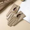 Womens Thin Leather Gloves Driving Cycling Touchscreen Breathable Retro Fashion