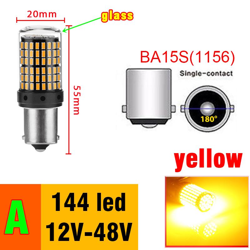 2pcs Led Lamp Turn Lamp Brake Lights Signal Lamp bau15s 1156 1157 BA15S T20 W21/5W 3157 3156 Bulbs 144smd LED Bulb Canbus Lamp