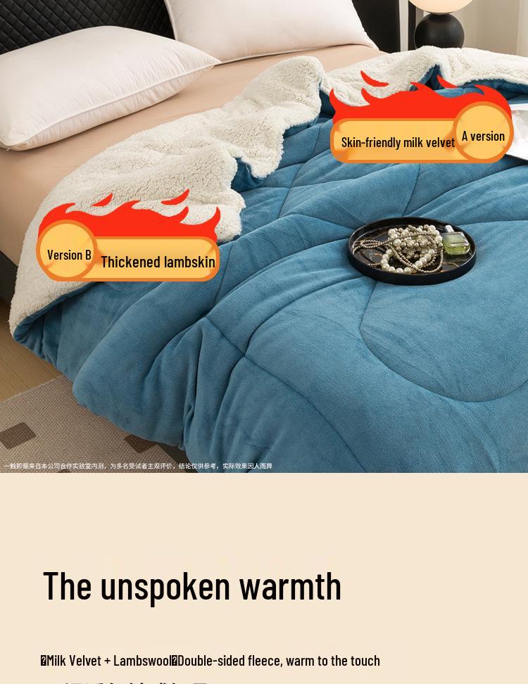 Solid Color Double-Sided Lambswool Velvet Quilt for Autumn/Winter