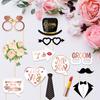25pcs Funny Wedding Paper Photo Booth Props  Just Married Selfie Photobooth Bridal Shower Bachelorette Party Wedding Decoration