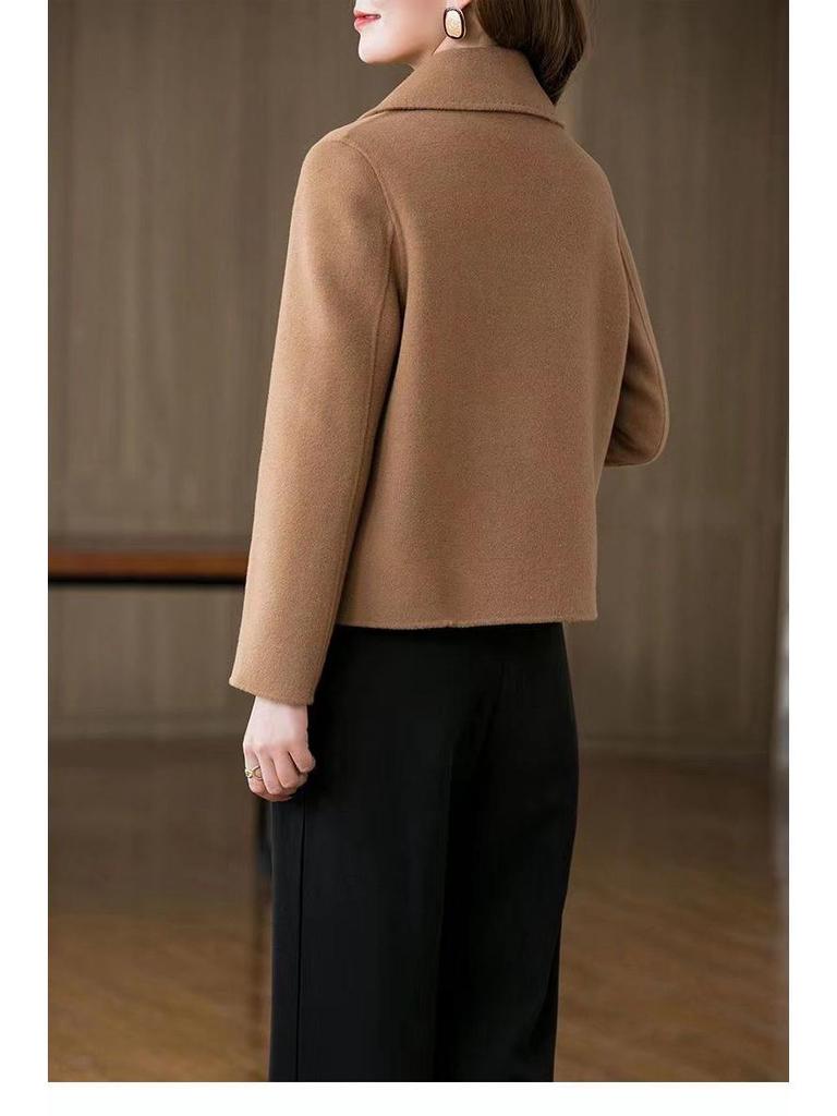 Dam Petite Dubbelsidig Ull Höstkappa - Trendiga 2025 Korta Ytterkläder