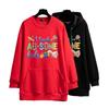 Plus Size Women's Hooded Sweatshirt - Autumn/Winter, Loose Fit, Long Sleeve, Trendy Letter Design, No-Pile American Style.