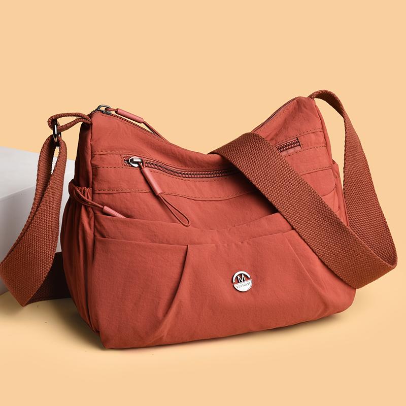 Crossbody Bag Women's Large Capacity Shoulder Bag Lightweight Multi-Layer Middle-Aged Mother Bag