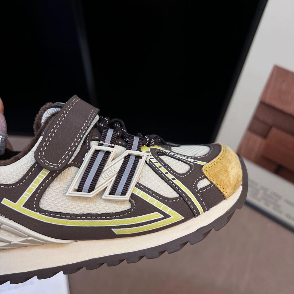Chaussures de sport en cuir unisexes Hiver 2025 - Doublure en velours, Mode et polyvalentes pour enfants