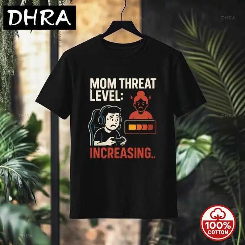 Threat Level Mom TShirt Funny Gamer Tee for Boys Teens Gift for Video Game Novelty Cotton Soft Tees Unisex Tshirt Hombre TShirt S