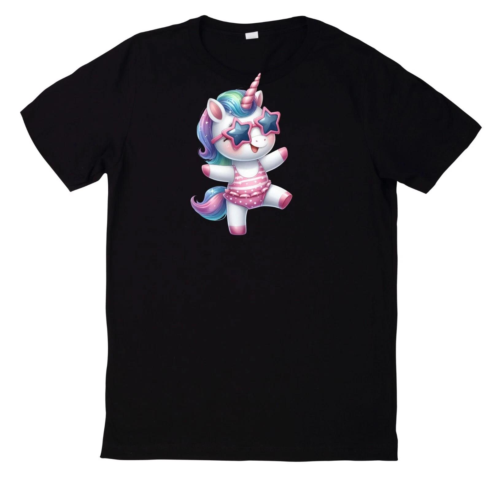 T-Shirt Lustiges Einhorn in der Poolparty Motiv Baumwolle XXXL
